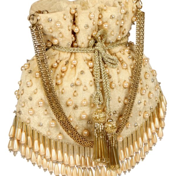 GOLD PEAL DROPS POTLI BAG