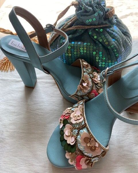 BLUE COLOUR POP BLOCK HEEL SANDAL