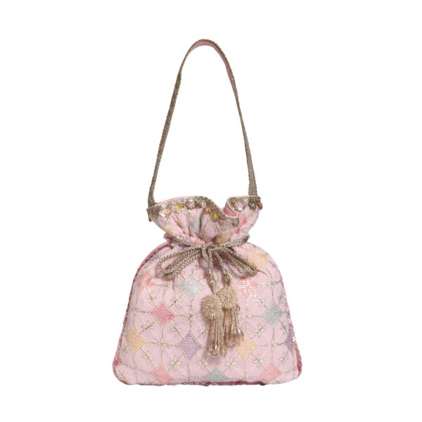 PINK PETAL DEW POTLI BAG